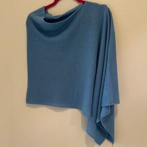 Portolano Blue Women's Poncho. Lambswool Blend.